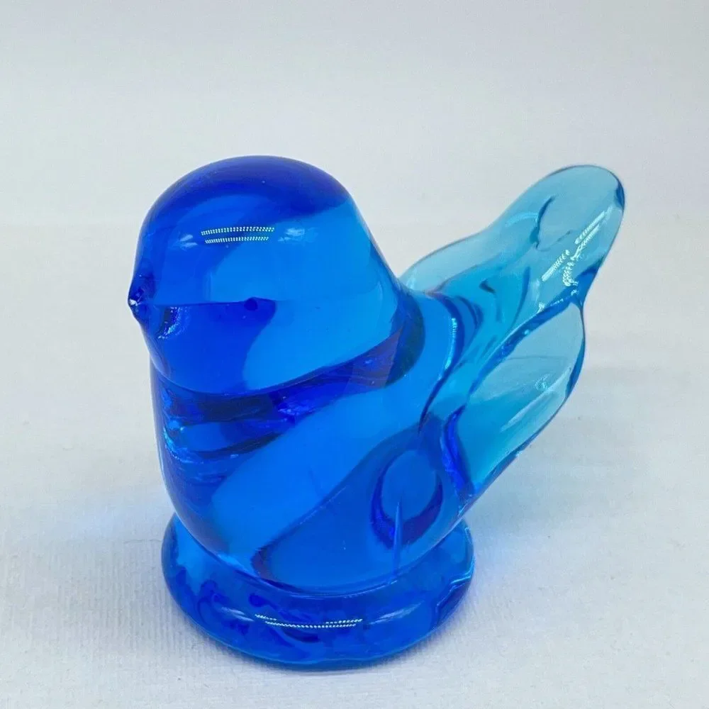Bluebird Of Happiness Blue Bird Art Glass Figurine 2.75" Signed Leo Ward 1993 - Picture 5 of 8